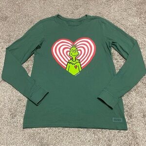 Women’s Life is Good Grinch Crusher Long Sleeve Tee Size S